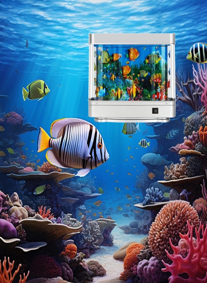 7CDXD Fake Fish Tank,Artificial Aquarium Decorations,Fake Aquarium Decor,Virtual Ocean Moving Fish lamp for Bedroom Office Décor - Image 4