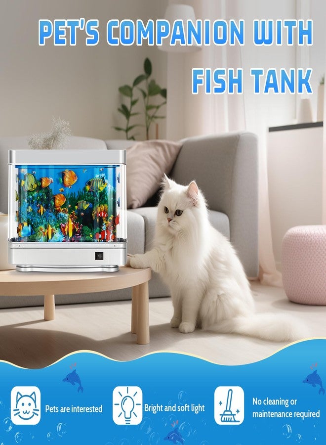 7CDXD Fake Fish Tank,Artificial Aquarium Decorations,Fake Aquarium Decor,Virtual Ocean Moving Fish lamp for Bedroom Office Décor - Image 5