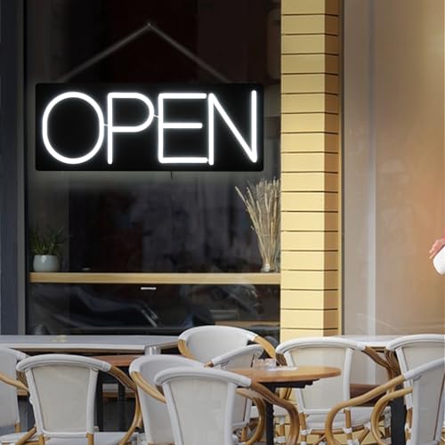 Neonawall Ultra Bright LED Neon Open Sign - 22 Inch Electric Light Up Sign for Business Storefront Window Glass Door Retail Shop Store Bar Salon Restaurant, White - Image 3