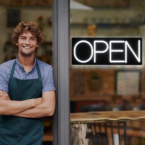 Neonawall Ultra Bright LED Neon Open Sign - 22 Inch Electric Light Up Sign for Business Storefront Window Glass Door Retail Shop Store Bar Salon Restaurant, White - Image 5