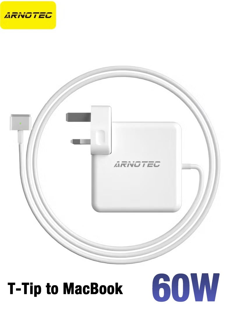 ARNOTEC 60W 2T-Tip Power Adapter Charger for Mac Book Air 11" and 13" (2012, 2013, 2014, 2015, 2017, 2018), A1436 / A1435 / A1502 / A1465 / A1466, 60W / 45W  - Image 1