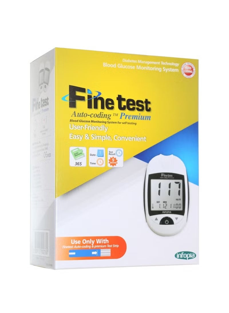 fine test Finetest Autocoding Premium " Blood Glucose Meter For Self Testing "  - Image 1