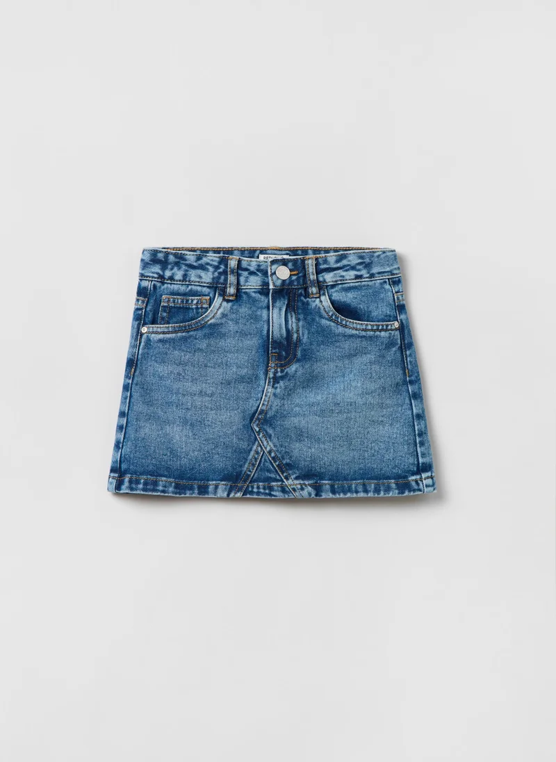 او في اس Ovs Housebrand Denim Miniskirt