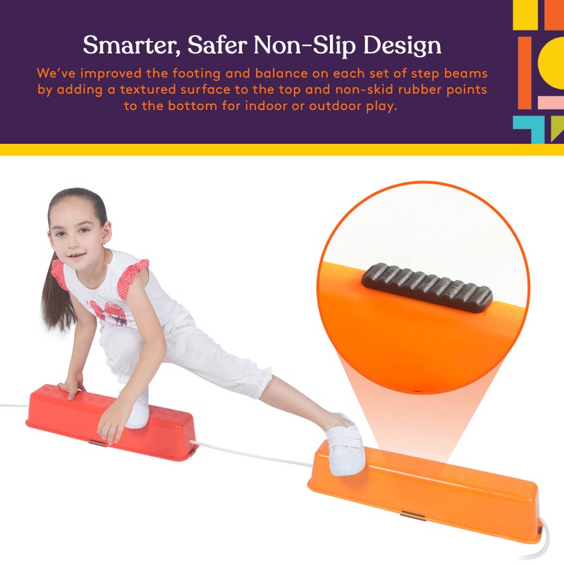 Special Supplies Stepping Stones for Kids Balance Beams 8 Set Non-Slip Textured Surface and Slip Resistant Floor Rubber Edges, Promote Agility, Strength, Active Play - Image 3