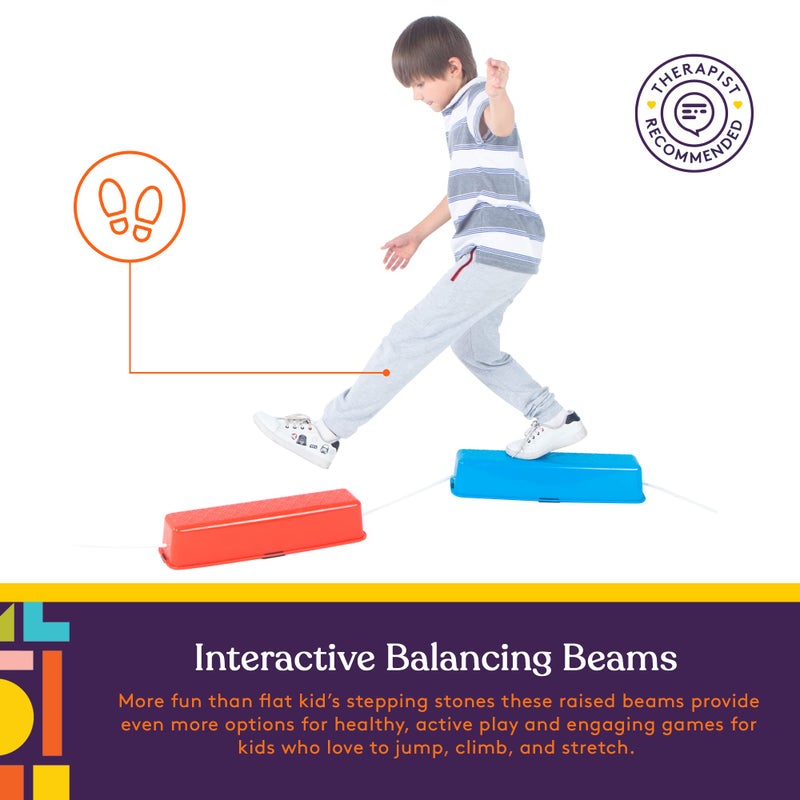 Special Supplies Stepping Stones for Kids Balance Beams 8 Set Non-Slip Textured Surface and Slip Resistant Floor Rubber Edges, Promote Agility, Strength, Active Play - Image 4