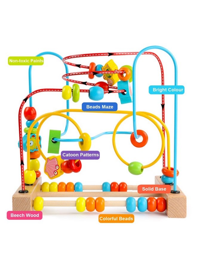 Timy First Bead Maze Roller Coaster Wooden Educational Circle Toy for Toddlers - Image 3