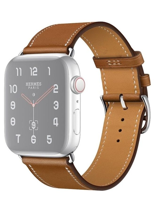 NIBEMINENT Replacement Strap Watchband For Apple Watch Series 7 41mm/6 & SE 5 4 40mm/3 2 1 38mm Brown  - Image 1