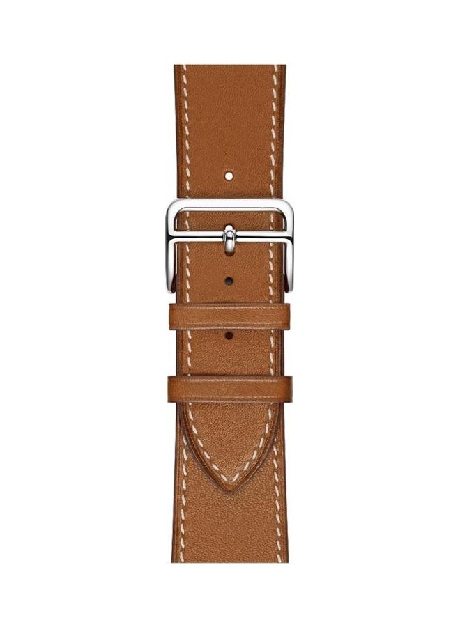 NIBEMINENT Replacement Strap Watchband For Apple Watch Series 7 41mm/6 & SE 5 4 40mm/3 2 1 38mm Brown  - Image 4