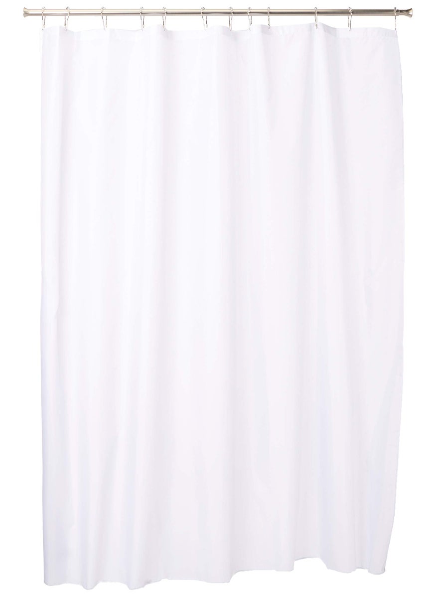InterDesign iDesign Solid Fabric Bathroom Shower Curtain - 72"" x 72""  White  - Image 1