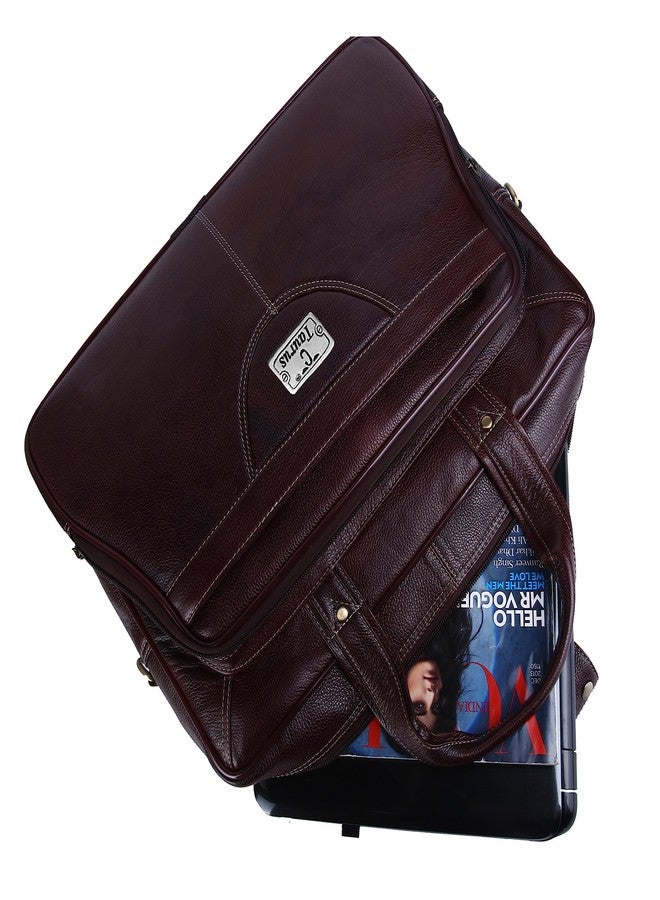 TAURUS Brown Genuine Leather 15.6 Inch Laptop Bag/Office Bags for Men - Image 5