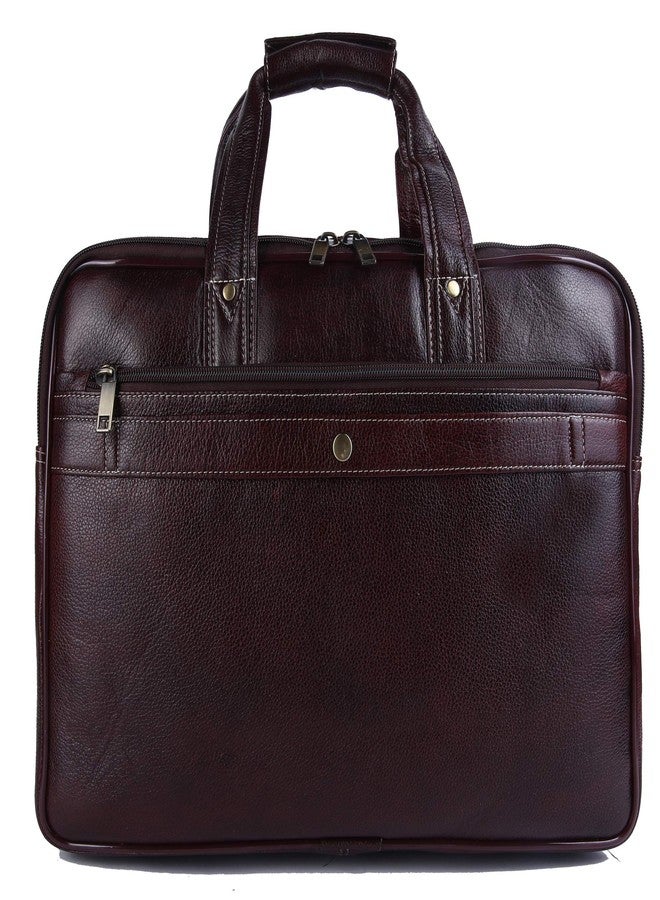 TAURUS Brown Genuine Leather 15.6 Inch Laptop Bag/Office Bags for Men - Image 2