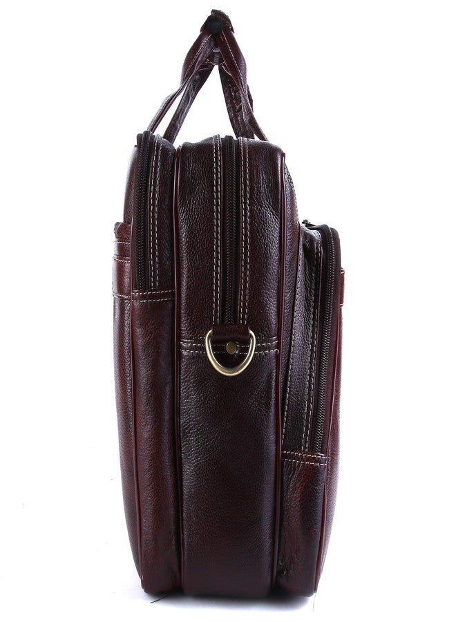 TAURUS Brown Genuine Leather 15.6 Inch Laptop Bag/Office Bags for Men - Image 3