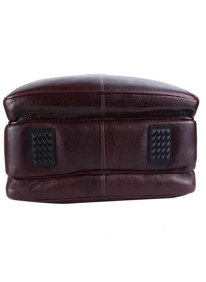 TAURUS Brown Genuine Leather 15.6 Inch Laptop Bag/Office Bags for Men - Image 4