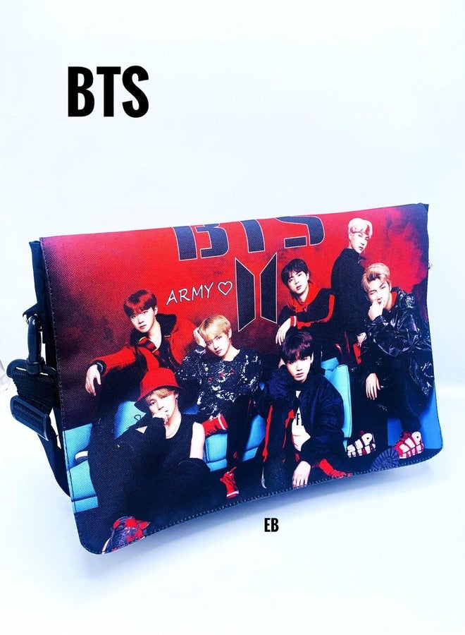 Echo Boomers BTS Printed Crossbody Laptop Sling Shoulder Bag, Fits 12-inch Tablet, Mobile, Passport & Cards, Messenger Bag with Detachable Strap, Multipocket | Waterproof | Expandable - Image 2