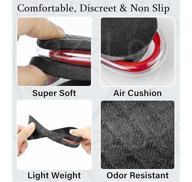 Mf ® Height Increase Insoles for Men & Women Soft 4-Layer Height Hoppers for Men Comfortable Breathable & Adjustable Height Insoles for Men Lift Up To 9cm Height Booster Shoe Heel Orthotic Soles. - Image 2