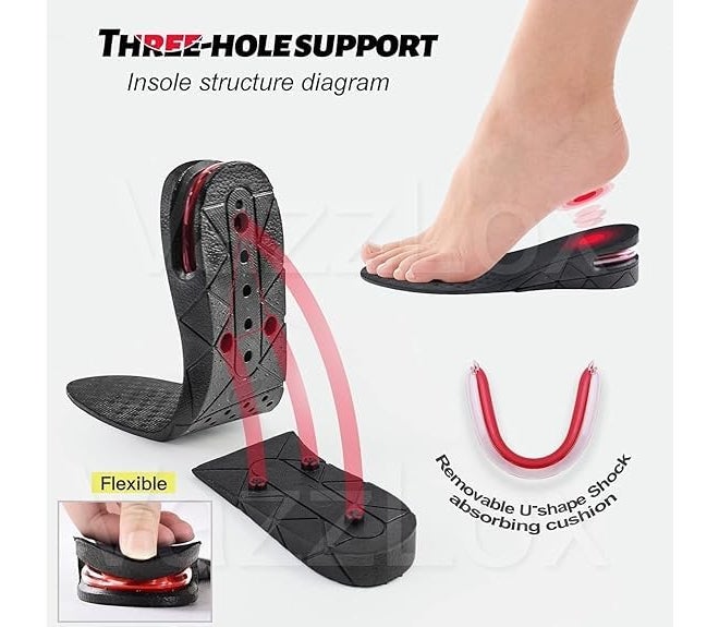 Mf ® Height Increase Insoles for Men & Women Soft 4-Layer Height Hoppers for Men Comfortable Breathable & Adjustable Height Insoles for Men Lift Up To 9cm Height Booster Shoe Heel Orthotic Soles. - Image 5