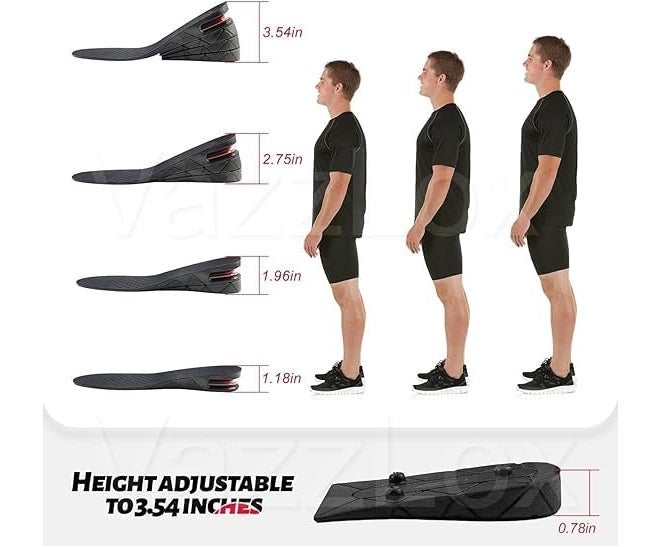 Mf ® Height Increase Insoles for Men & Women Soft 4-Layer Height Hoppers for Men Comfortable Breathable & Adjustable Height Insoles for Men Lift Up To 9cm Height Booster Shoe Heel Orthotic Soles. - Image 3