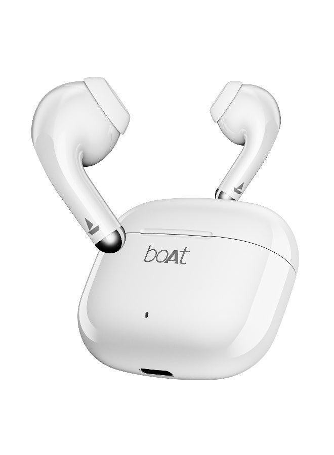 boAt Airdopes 101v2 w/ Dual Mic ENx Tech, 35Hrs Playtime, Beast Mode (50ms Low Latency), IWP Tech, IPX4, Bluetooth v5.4 Smoke White - Image 1