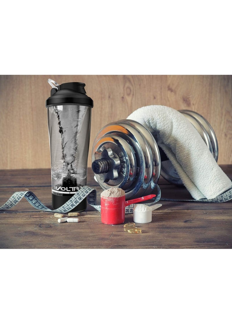 VOLTRX - Premium Electric Protein Shaker Bottle, Made with Tritan - BPA Free - 24 oz Vortex Portable Mixer Cup/USB Rechargeable Shaker Cups for Protein Shakes (Black) - Image 1