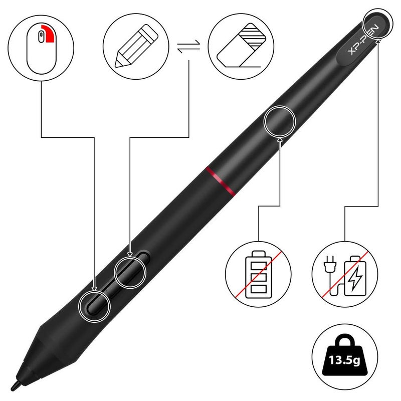 XP-PEN PA2 8192 Pressure Battery-Free Stylus Solely for Artist 12/13.3/15.6/22R/24 Pro Drawing Tablet with Screen | Not Compatible with Other XP-Pen Models or Brands - Image 5
