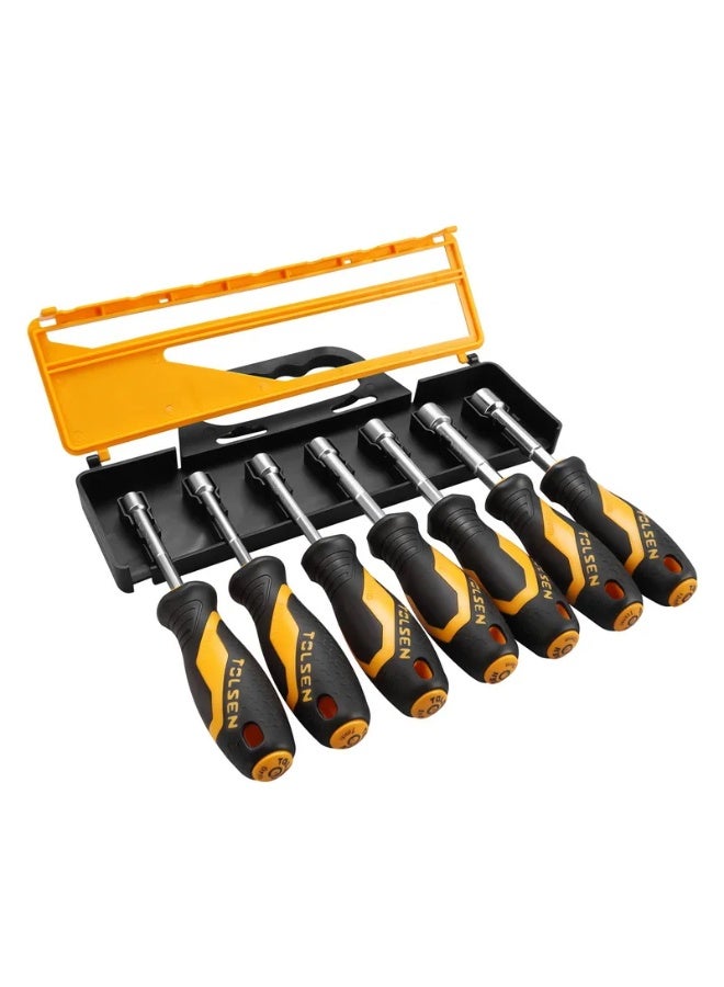 Tolsen 20196 7PCS Nut Driver Set – Metric Hex Nut Screwdrivers 6-12mm Cr-V Steel with Ergonomic Comfort Grip Handles - Image 4