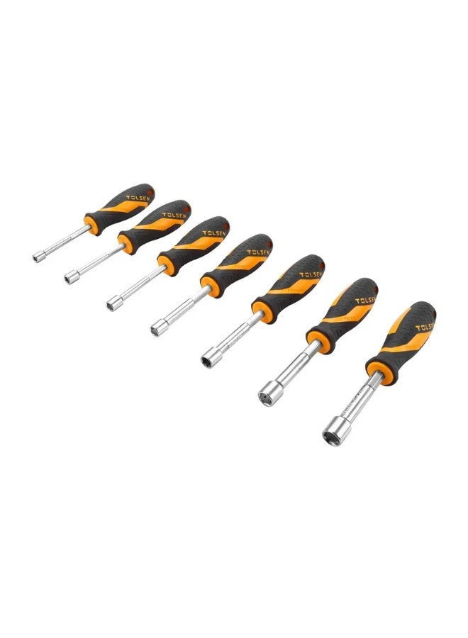 Tolsen 20196 7PCS Nut Driver Set – Metric Hex Nut Screwdrivers 6-12mm Cr-V Steel with Ergonomic Comfort Grip Handles - Image 3