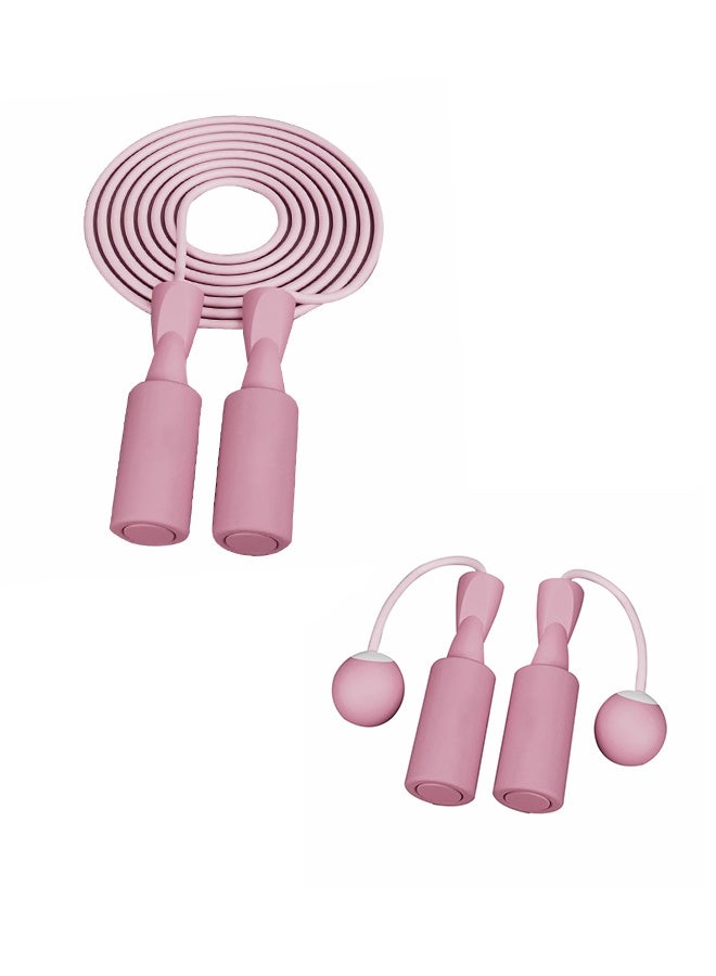 بوفان حبلان للقفز، حبل قفز لاسلكي مثقل وحبل قفز قابل للتعديل مضاد للتشابك، مناسب للعائلات والبالغين والمهنيين للياقة البدنية وحرق الدهون وإنقاص الوزن. - Image 1