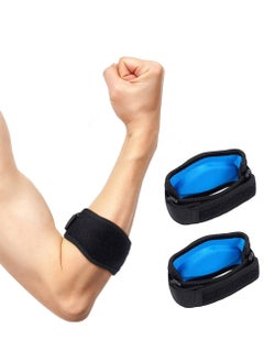 Oasisgalore Elbow Support Strap，Adjustable Elbow Brace 2 pack with Compression Pad for Tennis & Golfers Elbow Pain Relief  - Image 1