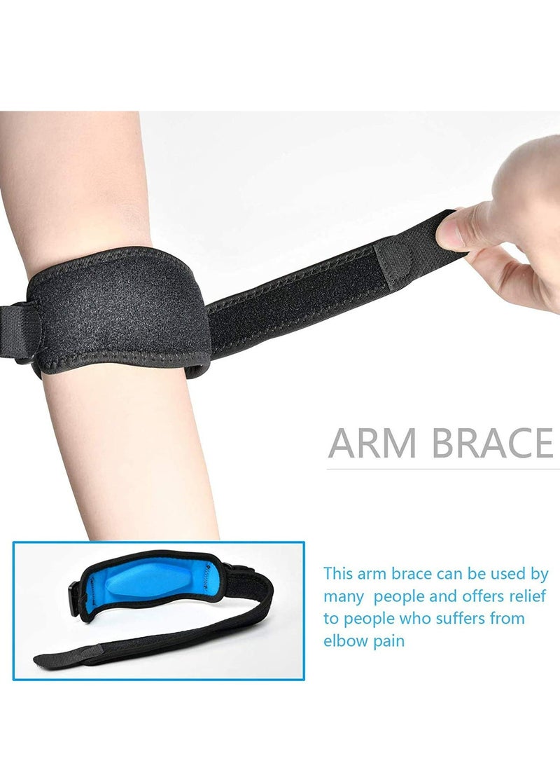 Oasisgalore Elbow Support Strap，Adjustable Elbow Brace 2 pack with Compression Pad for Tennis & Golfers Elbow Pain Relief  - Image 3