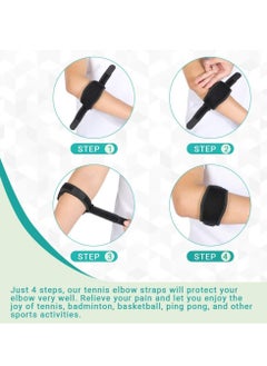Oasisgalore Elbow Support Strap，Adjustable Elbow Brace 2 pack with Compression Pad for Tennis & Golfers Elbow Pain Relief  - Image 4