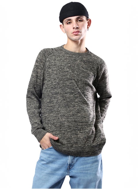 Self Pattern Long Sleeves Multicolour Pullover