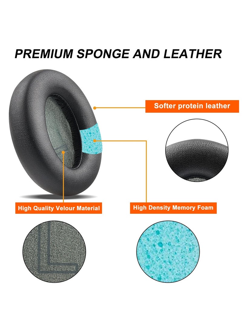 Ear Pads Cushions Replacement for Anker Soundcore Life 2(Not fit Life 2 Neo)/Q20/Q20+/Q20i/Q20BT Headphones,Earpads with Softer Protein Leather Noise Isolation Foam,Black  - Image 2