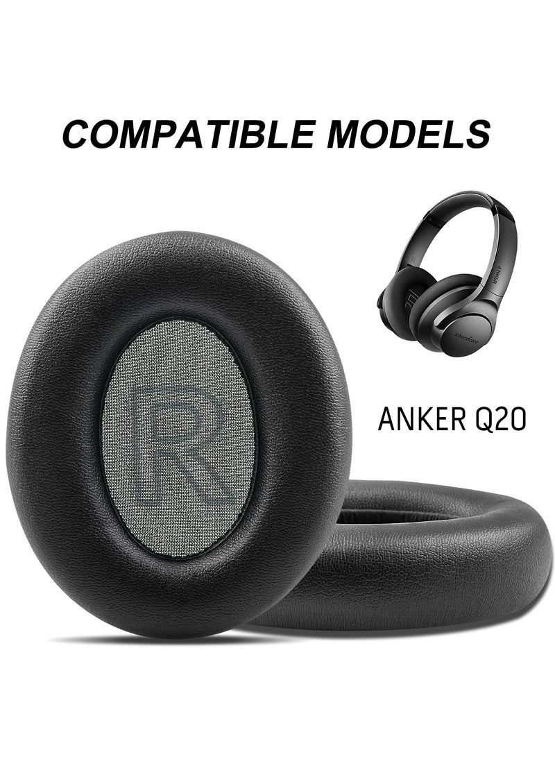 Ear Pads Cushions Replacement for Anker Soundcore Life 2(Not fit Life 2 Neo)/Q20/Q20+/Q20i/Q20BT Headphones,Earpads with Softer Protein Leather Noise Isolation Foam,Black  - Image 3