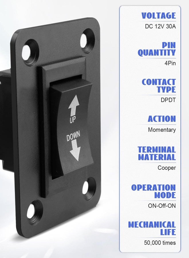 LANDSIN UP Down Momentary Reverse Switch Fit for 5th Wheel Tongue Trailer Stabilizer, Polarity Reversing Momentary Switch 30A DPDT, 2Pcs - Image 5