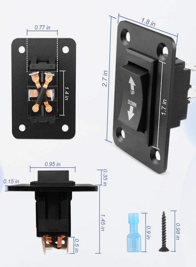 LANDSIN UP Down Momentary Reverse Switch Fit for 5th Wheel Tongue Trailer Stabilizer, Polarity Reversing Momentary Switch 30A DPDT, 2Pcs - Image 3