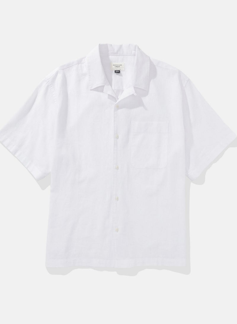 American Eagle AE Poolside Linen-Blend Button-Up Shirt  - Image 2