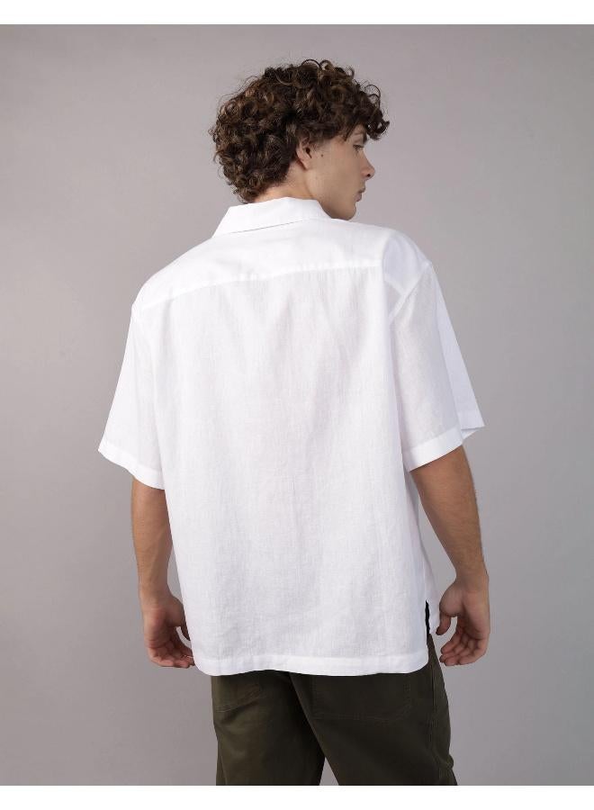 American Eagle AE Poolside Linen-Blend Button-Up Shirt  - Image 4