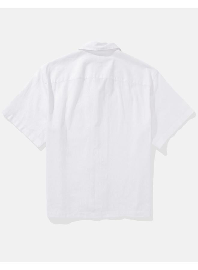 American Eagle AE Poolside Linen-Blend Button-Up Shirt  - Image 2