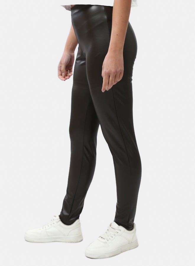 RAVIN Slip On Shiny Leather Leggings - Image 2