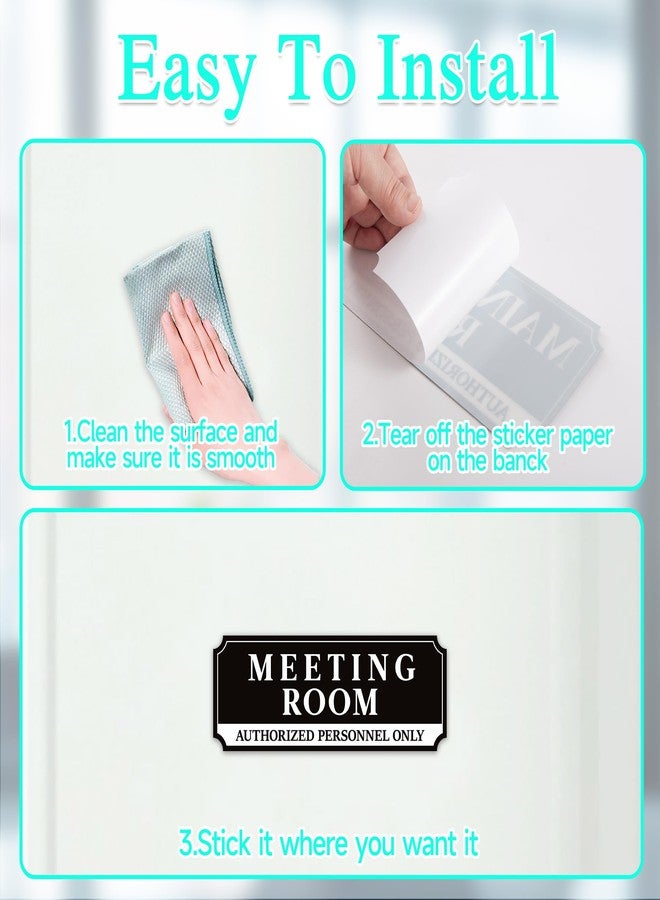 LUHIMO Meeting Room Sign for Door, Self-adhesive Durable Conference Room Name Sign Sticker, Staff Only Signage for Business, Home, Office, School - Image 4