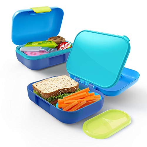 Zoku Kids Mini Bento Lunch Box – Leak Proof BPA Free Snack & Sandwich Tiffin Container (Blue) | Lightweight School Lunch Box for Boys & Girls - Image 2