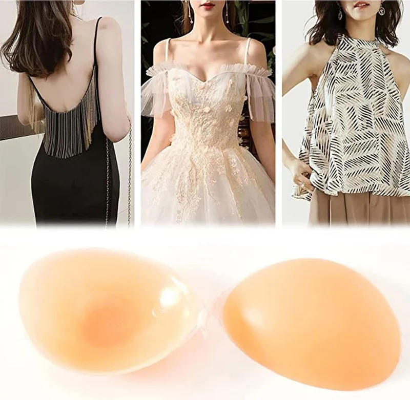 هيبسين راكيب Rivaling All Women's Transparent Silicone Bra Strapless Low-cut Ghost