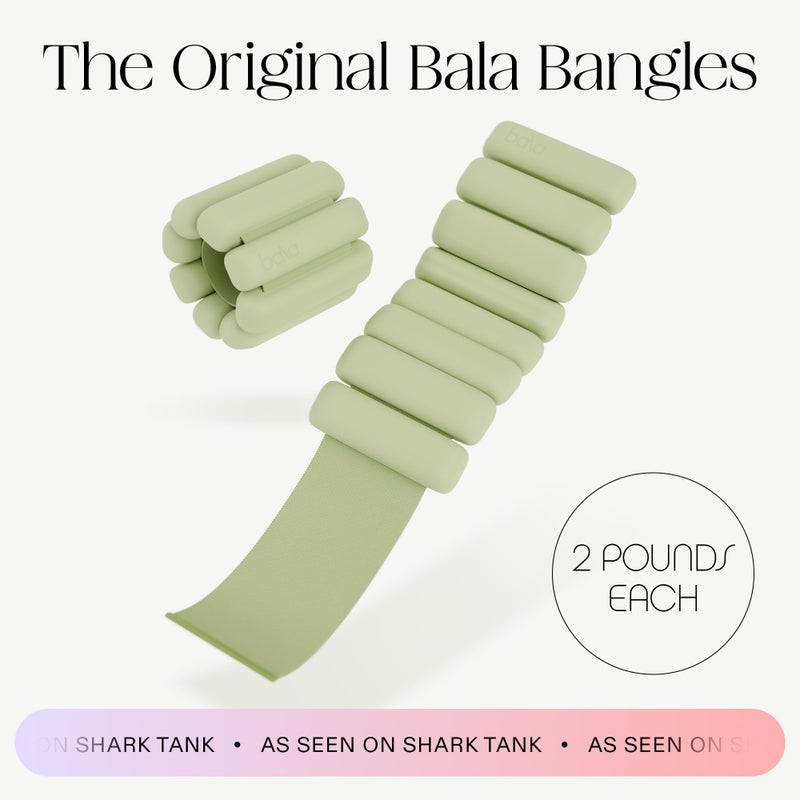 Bala Bangles Wrist & Ankle Weights for Women & Men - 2 lb Adjustable Weighted Bands - Soft Silicone Arm & Leg Weights for Pilates, Yoga, Walking, Barre, Home Workout & Strength Training Exercise - Image 2