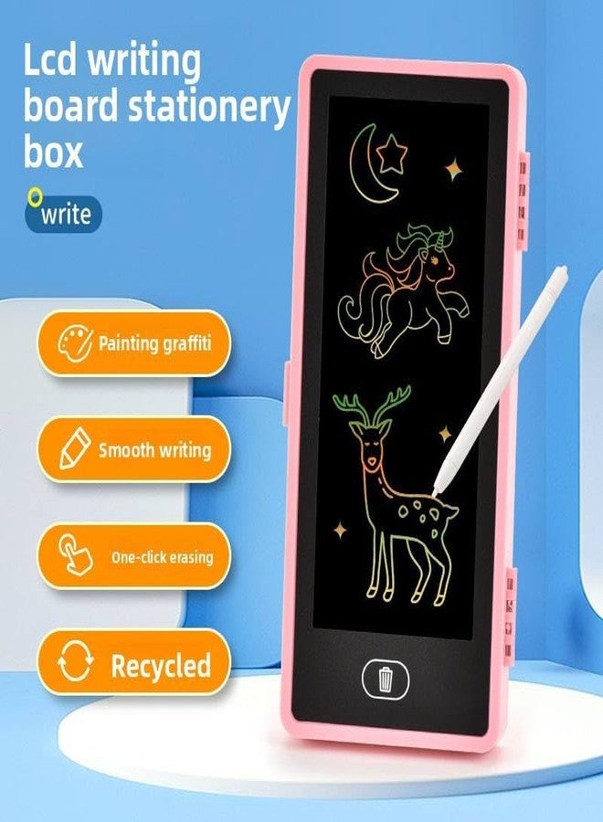 Goyal's LCD Drawing Pen Case for Kids | 2-in-1 Digital Slate & Stationery Box | Eye Protection Screen, One-Key Erase, Lock Button | Educational & Creative LED Drawing Pencil Box for Boys & Girls - Image 3