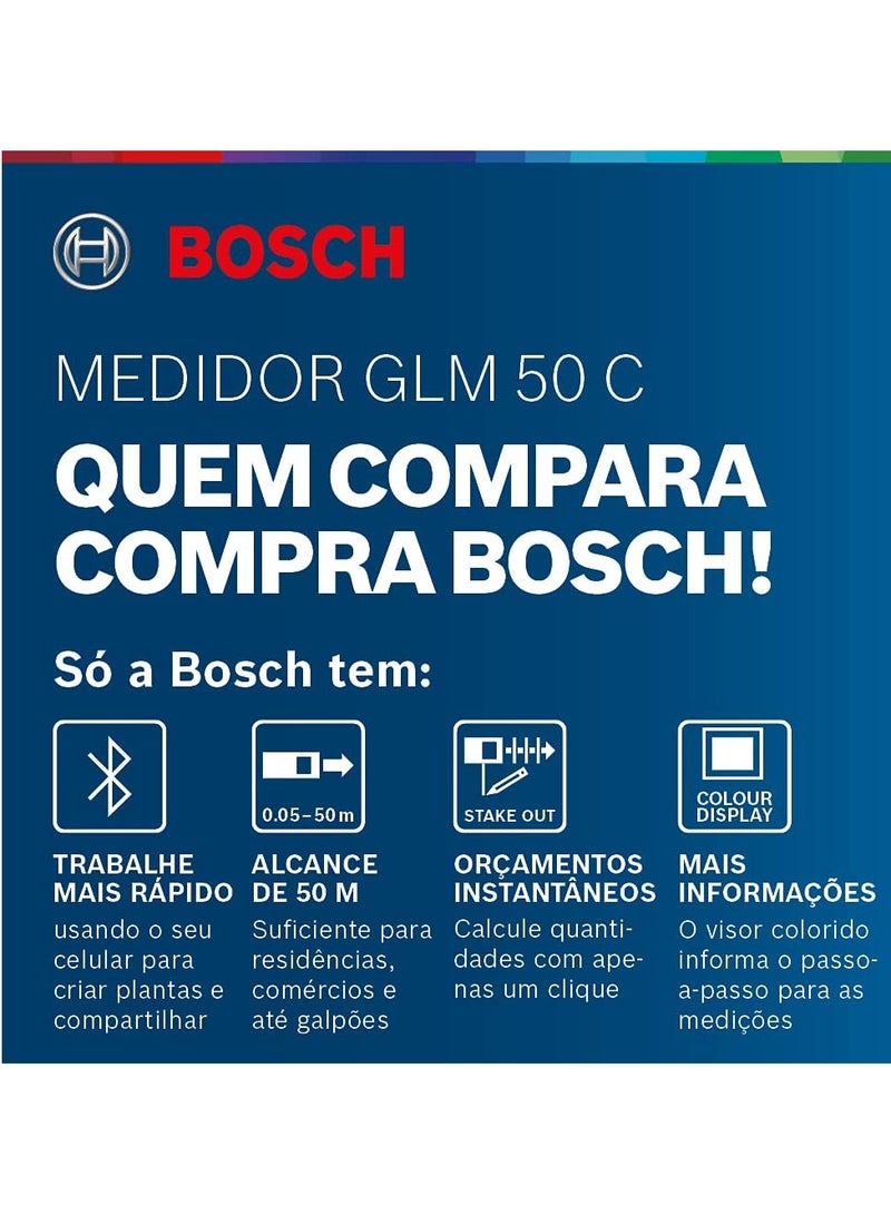 مقياس ليزر من بوش 50 متر موديل BOSCH GLM 50 C