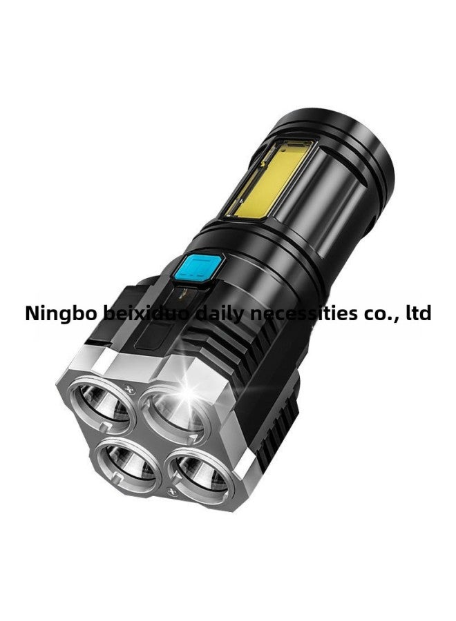 3LED Aluminum Alloy Outdoor Portable High Lumen Cap Clip Hidden Cutter Magnetic Type-C Rechargeable Flashlight-Product Specifications:Four Headlights  - Image 1