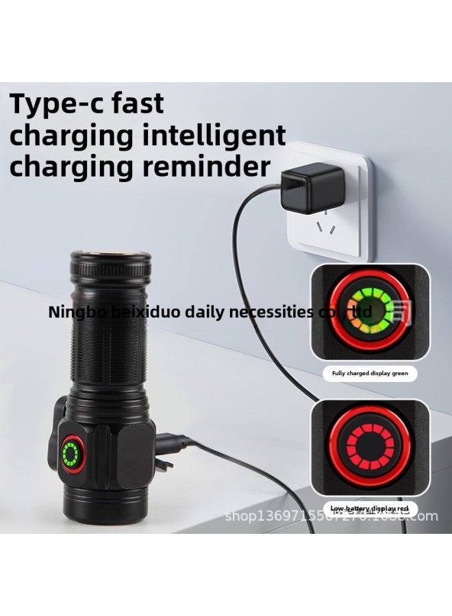 3LED Aluminum Alloy Outdoor Portable High Lumen Cap Clip Hidden Cutter Magnetic Type-C Rechargeable Flashlight-Product Specifications:Four Headlights  - Image 3