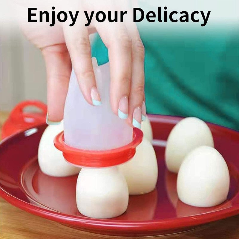Styxon Styxon Silicone Egg Cooker, Hard Boiled Egg Maker 6 Pieces Silicone Egg Poachers, Boiled Egg Cooker without Shell, BPA Free Non-Stick Egg Poacher, Fast Poaching Egg Cooker for Hard Boiled Eggs  - Image 4