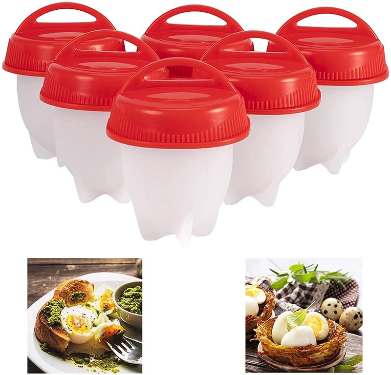 Styxon Styxon Silicone Egg Cooker, Hard Boiled Egg Maker 6 Pieces Silicone Egg Poachers, Boiled Egg Cooker without Shell, BPA Free Non-Stick Egg Poacher, Fast Poaching Egg Cooker for Hard Boiled Eggs  - Image 1