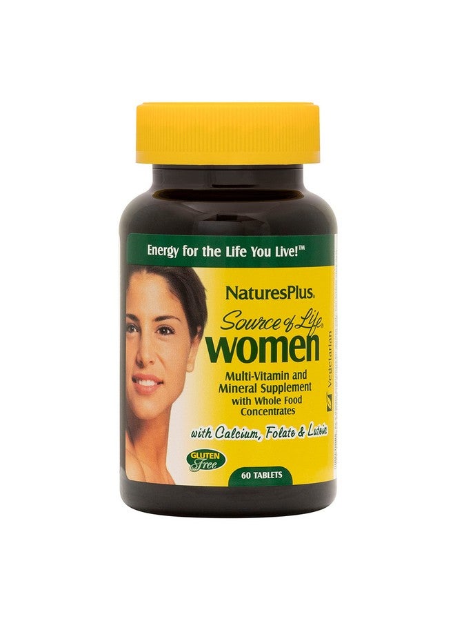Nature's Plus ناتشرز بلس مصدر الحياة للنساء 60 قرص نباتي مكمل متعدد الفيتامينات والمعادن للصحة العامة والطاقة خالي من الجلوتين 30 حصة - Image 1